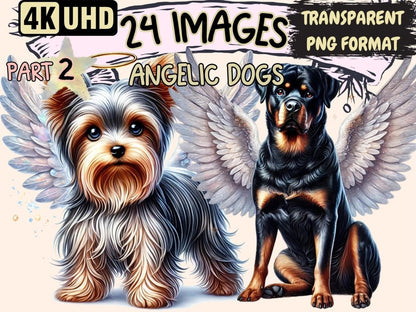 Angelic Dogs (P2) Clipart angel decor - Wonders Artist