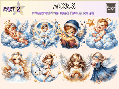 Angels (P2) Clipart angel boy clipart angel clipart angel digitals - WondersArtist