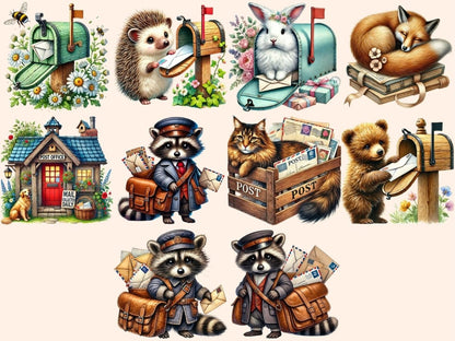 Animal Mail (P1) Clipart animal letter png - Wonders Artist