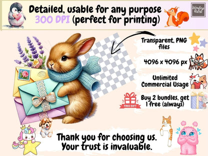 Animal Mail (P2) Clipart animal letter png - Wonders Artist