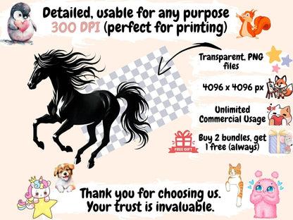 Animal Silhouettes Clipart - Wonders Artist