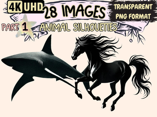 Animal Silhouettes Clipart - High - Quality Instant Digital Download for Creative Projects