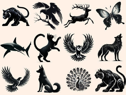 Animal Silhouettes Clipart - Wonders Artist