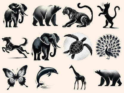 Animal Silhouettes (P2) Clipart - Wonders Artist