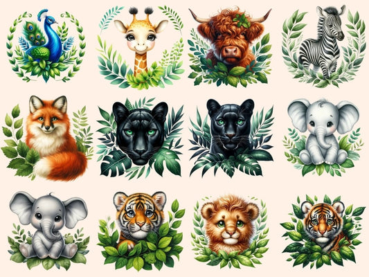 Animals with Leaves Clipart
