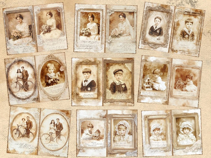 Antique Portraits Journal Pages (P1) Antique Journal Kit - Wonders Artist