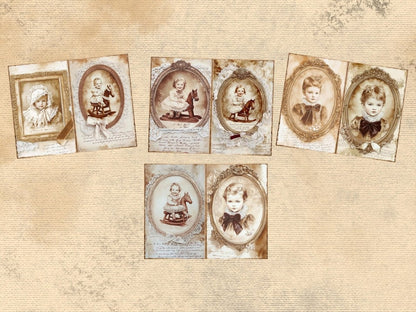 Antique Portraits Journal Pages (P1) Antique Journal Kit - Wonders Artist