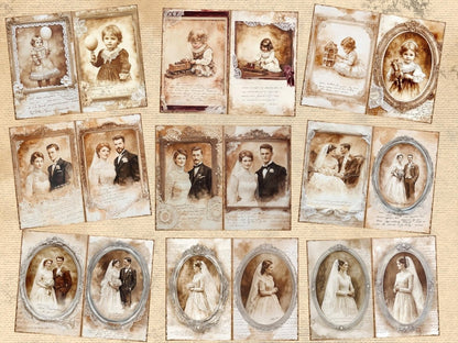 Antique Portraits Journal Pages (P1) Antique Journal Kit - Wonders Artist