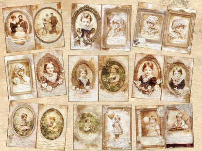 Antique Portraits Journal Pages (P1) Antique Journal Kit - Wonders Artist