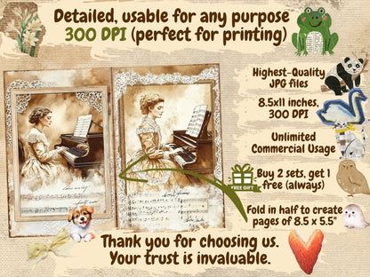 Antique Portraits Journal Pages (P2) Antique Journal Kit - Wonders Artist