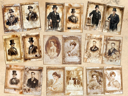 Antique Portraits Journal Pages (P2) Antique Journal Kit - Wonders Artist