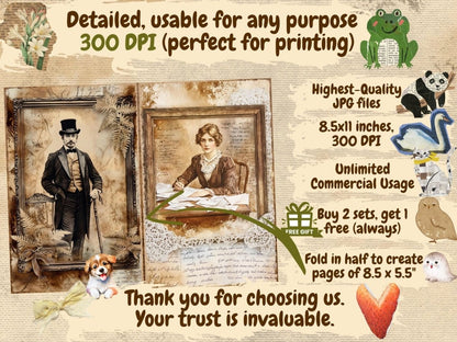 Antique Portraits (P4) - High - Quality Instant Digital Download for Creative Projects