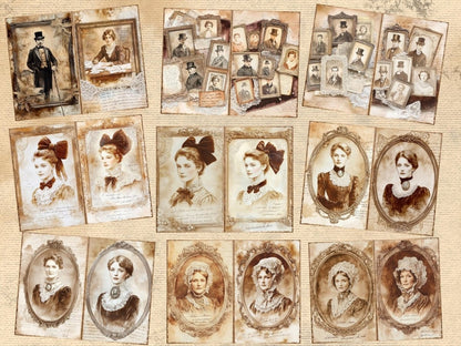 Antique Portraits Journal Pages (P4) Antique Journal Kit - Wonders Artist