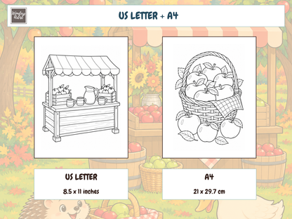 Apple Orchard Adventures Coloring Book — print sizes