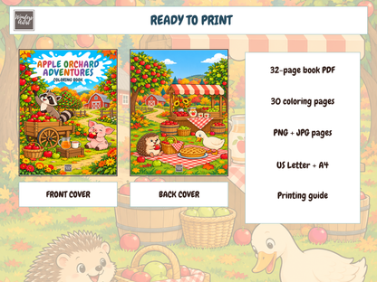 Apple Orchard Adventures Coloring Book — whats included