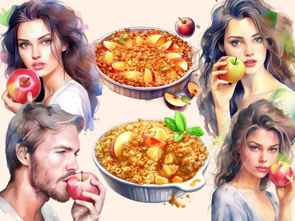 Apples Watercolor Clipart apple clipart - Wonders Artist