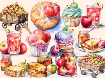 Apples Watercolor Clipart apple clipart - Wonders Artist
