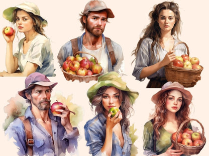 Apples Watercolor Clipart apple clipart - Wonders Artist