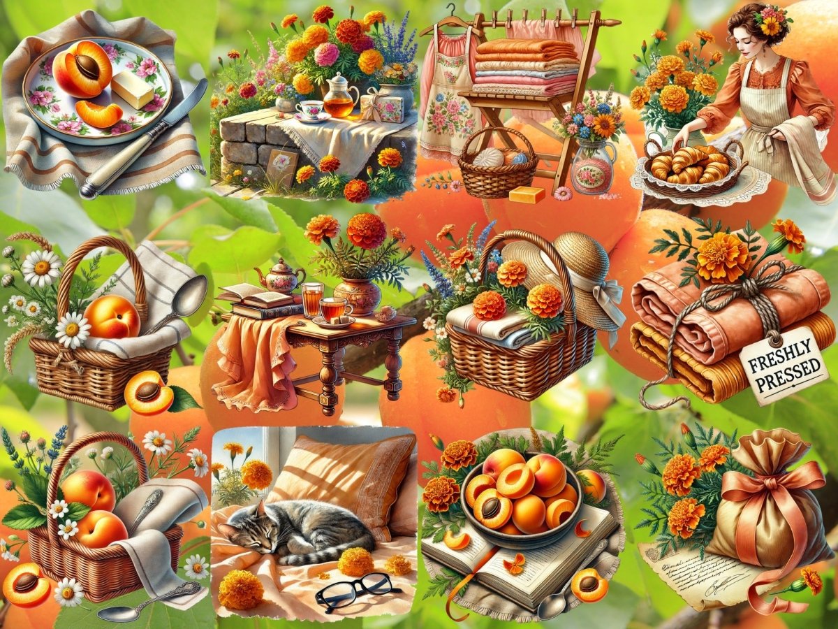 Meruňkový lněný ranní klipart (LIMITOVANÁ EDICE) image 3