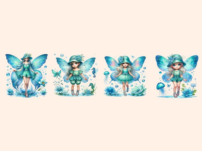 Aqua Fairies Clipart Aqua clip art - Wonders Artist