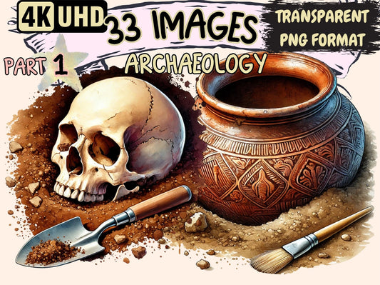 Archaeology Clipart - High - Quality Instant Digital Download for Creative Projects