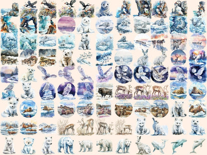 Arctic Animals Watercolor Clipart arctic animals png - Wonders Artist
