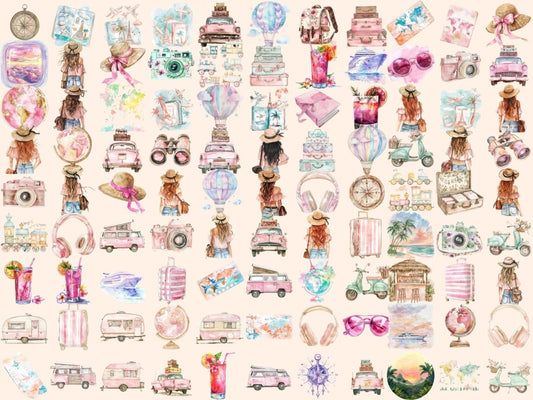 Alrededor del mundo clipart acuarela