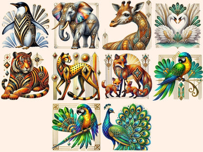 Art Deco Animals (P1) Clipart Art Deco Animals - Wonders Artist