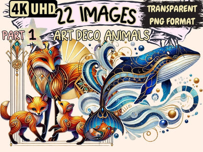 Art Deco Animals (P1) Clipart Art Deco Animals - Wonders Artist