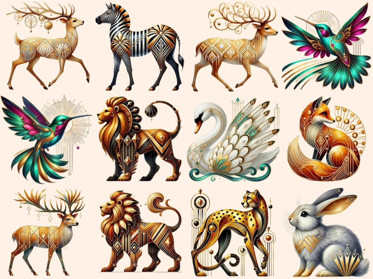 Art Deco Animals (P2) Clipart Art Deco Animals - Wonders Artist