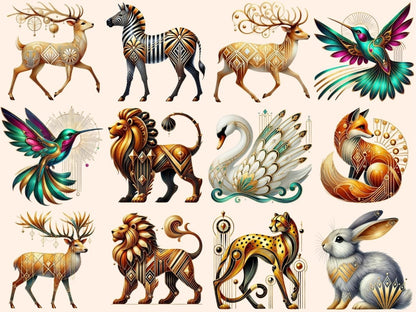 Art Deco Animals (P2) Clipart Art Deco Animals - Wonders Artist