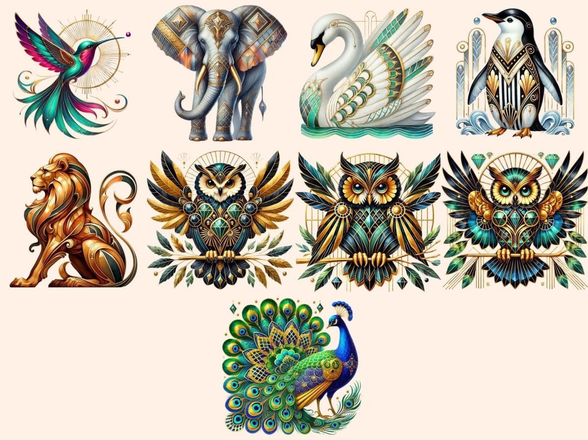 Art Deco Animals (P2) Clipart Art Deco Animals - Wonders Artist