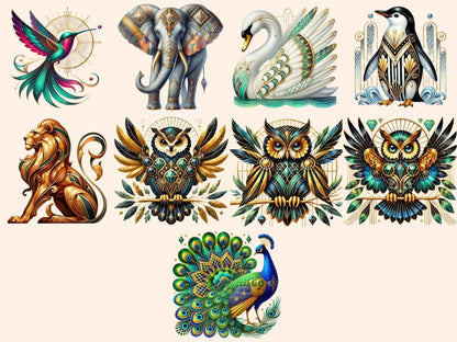 Art Deco Animals (P2) Clipart Art Deco Animals - Wonders Artist