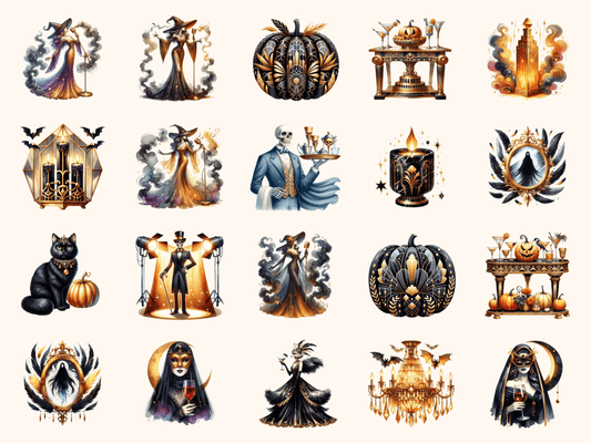 Art Deco Halloween Clipart