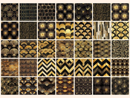 Art Deco Seamless Digital Paper 1920s Deco Print - Wonders Artist