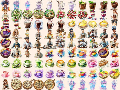 Artist Coffee Shop Watercolor Clipart artistic coffee png - Wonders Artist