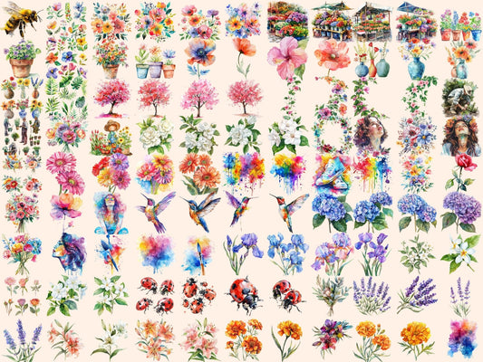 Artist Garden Watercolor Clipart