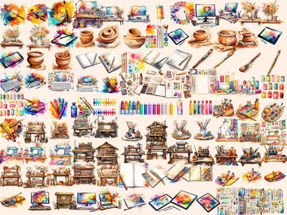 Artist Supplies Watercolor Clipart artist clipart - Wonders Artist
