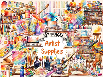 Artist Supplies Watercolor Clipart artist clipart - Wonders Artist