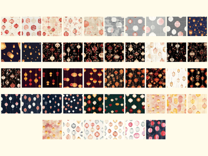 Asian Lanterns Digital Paper All Bundles Backgrounds Digital Paper - WondersArtist