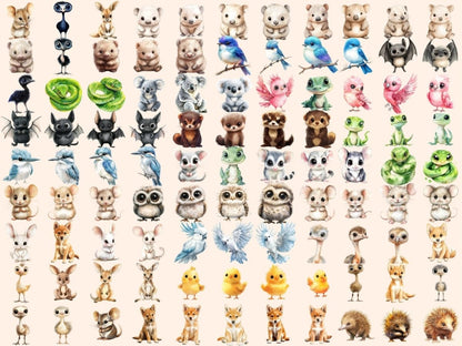 Australian Baby Animals Watercolor Clipart Animal Graphics PNG - Wonders Artist