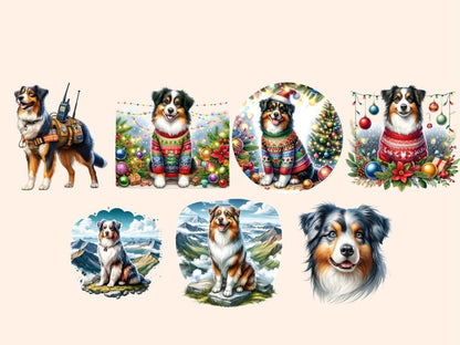 Australian Shepherd Clipart Aussie artwork - Wonders Artist
