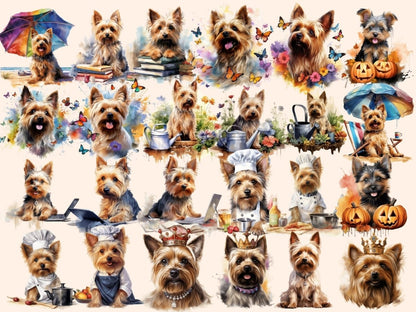 Australian Silky Terriers Watercolor Clipart australian silky png - Wonders Artist