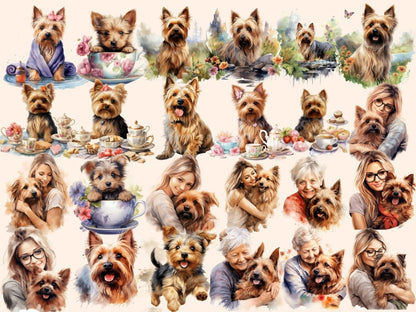 Australian Silky Terriers Watercolor Clipart australian silky png - Wonders Artist