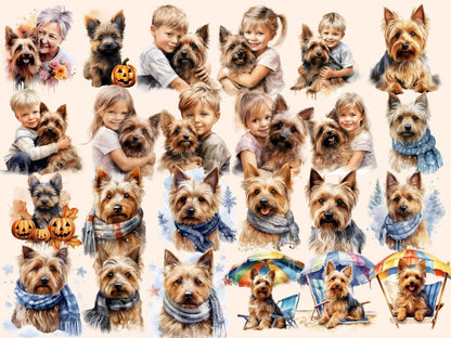 Australian Silky Terriers Watercolor Clipart australian silky png - Wonders Artist
