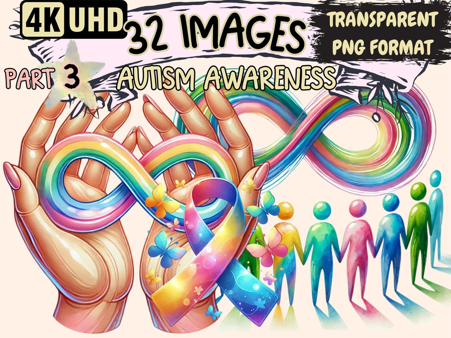 Autism Awareness (P3) Clipart - High - Quality Instant Digital Download for Creative Projects