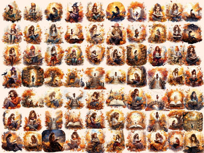 Autumn Books Watercolor Clipart autumn books clipart - Wonders Artist