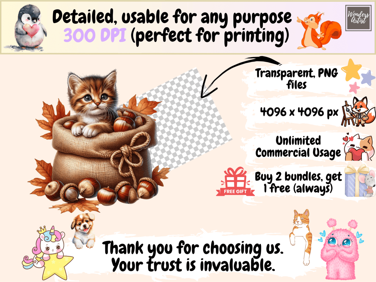 Autumn Cats Clipart autopost Autumn Cat PNG Autumn Cats - WondersArtist