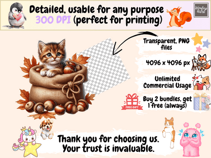 Autumn Cats Clipart autopost Autumn Cat PNG Autumn Cats - WondersArtist
