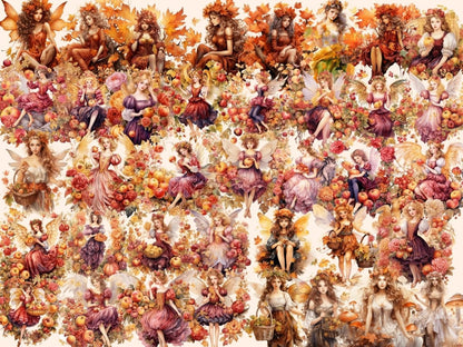Autumn Fairies Watercolor Clipart autumn fairies png - Wonders Artist